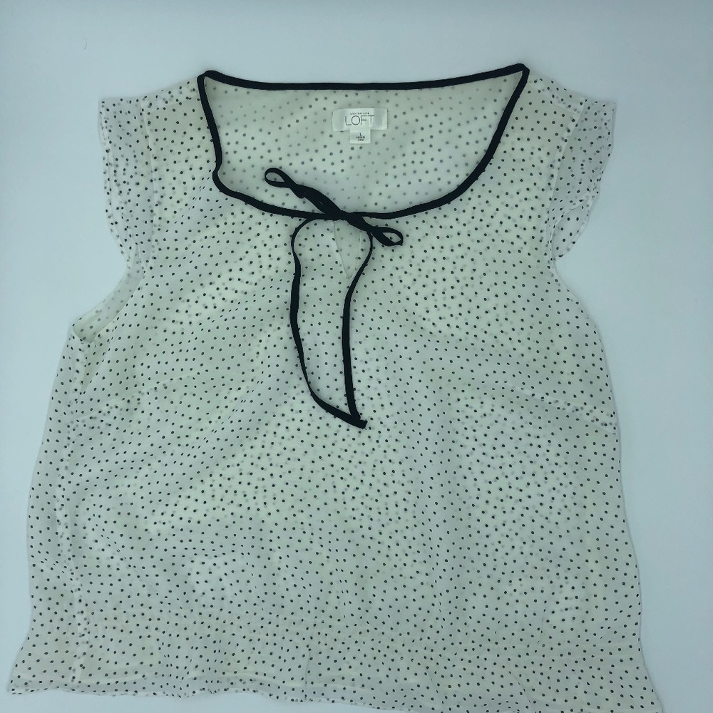 Gorgeous soft white and black polka dot shirt.